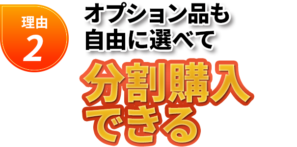 理由2 オプション品も自由に選べて分割購入できる